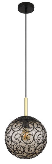 Globo Fitz E27 Hängeleuchte 9W Schwarz Matt, Metall Ø25cm 15659H