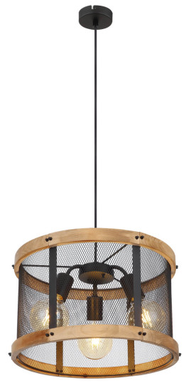 Globo Jeanie E27 Hängeleuchte 3-fach 40W Schwarz Matt, Metall Ø40cm 15661H1