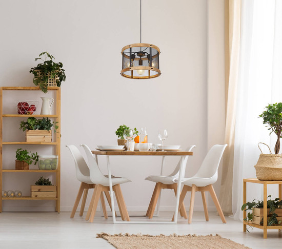 Globo Jeanie E27 Hängeleuchte 3-fach 40W Schwarz Matt, Metall Ø40cm 15661H1