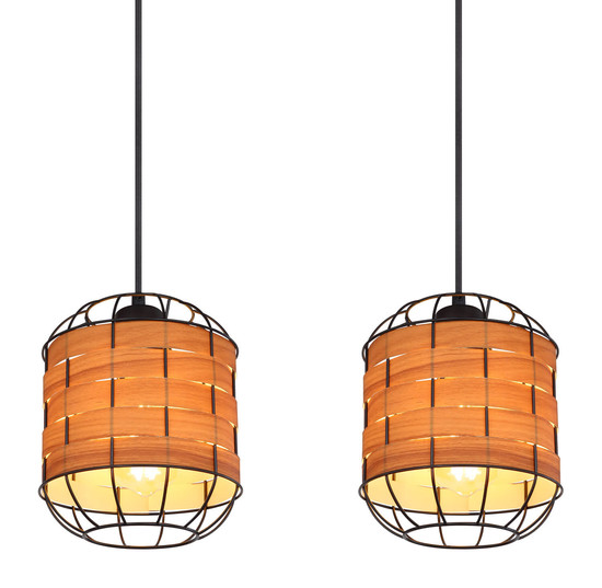 Globo Elmar E27 Hängeleuchte 4-fach 60W Schwarz Matt, Metall Ø18cm 15665-4H