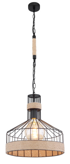 Globo Halia E27 Hängeleuchte 60W Schwarz Matt, Metall Ø35cm 15675H1