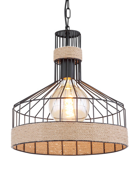 Globo Halia E27 Hängeleuchte 60W Schwarz Matt, Metall Ø35cm 15675H1