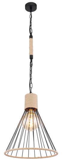 Globo Halia E27 Hängeleuchte 60W Schwarz Matt, Metall Ø35cm 15676H1