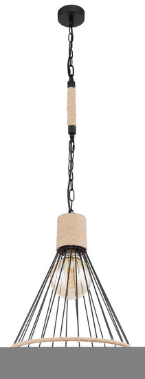 Globo Halia E27 Hängeleuchte 60W Schwarz Matt, Metall Ø35cm 15676H1