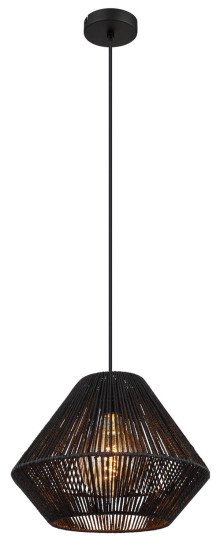 Globo Houdini E27 Hängeleuchte 15W Schwarz Matt, Metall Ø35cm 15694HB