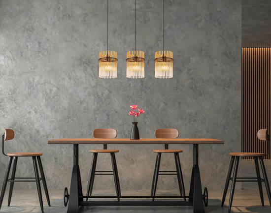 Globo Gorley E27 Hängeleuchte 3-fach 60W Schwarz Matt, Metall Ø20cm 15698-3HA