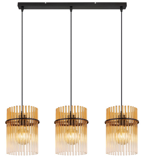 Globo Gorley E27 Hängeleuchte 3-fach 60W Schwarz Matt, Metall Ø20cm 15698-3HA