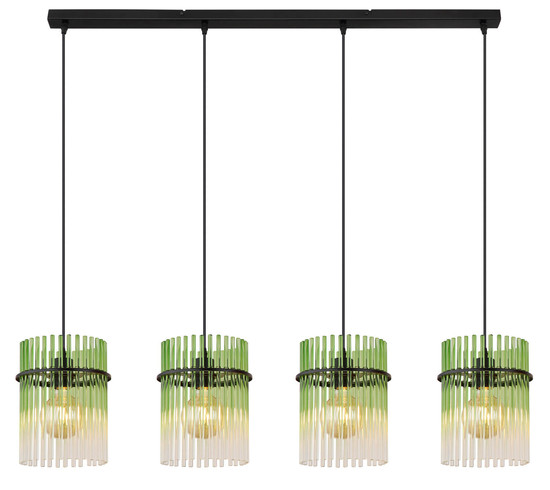 Globo Gorley E27 Hängeleuchte 4-fach 60W Schwarz Matt, Metall Ø20cm 15698-4HG