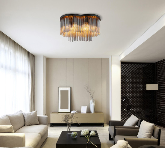 Globo Gorley E27 Deckenleuchte 6-fach 60W Schwarz Matt, Metall 34,5cm 15698-6D