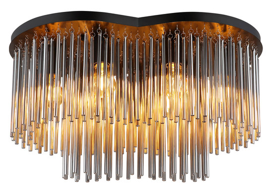 Globo Gorley E27 Deckenleuchte 6-fach 60W Schwarz Matt, Metall 34,5cm 15698-6D