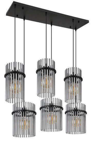 Globo Gorley E27 Hängeleuchte 6-fach 60W Schwarz Matt, Metall 125cm 15698-6H