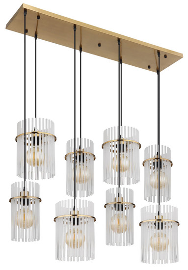 Globo Gorley E27 Hängeleuchte 8-fach 60W Goldfarben Matt, Metall 125cm 15698-8HM