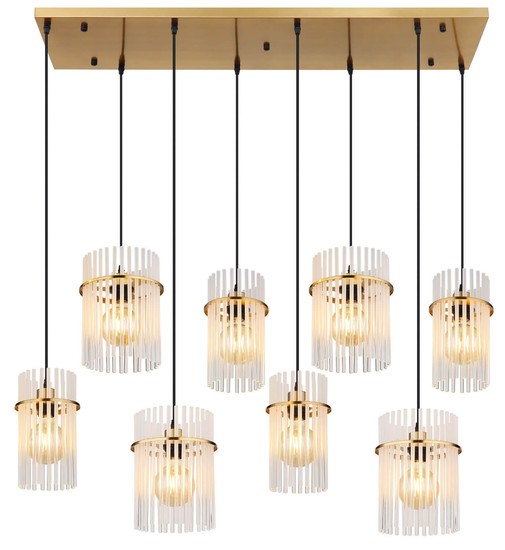 Globo Gorley E27 Hängeleuchte 8-fach 60W Goldfarben Matt, Metall 125cm 15698-8HM