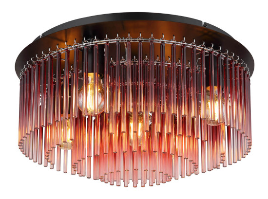 Globo Gorley E27 Deckenleuchte 5-fach 60W Schwarz Matt, Metall Ø50cm 15698D1BR