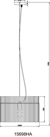 Globo Pendelleuchte Gorley E27 Schwarz matt amber Metall Glasstäbe Ø40cm