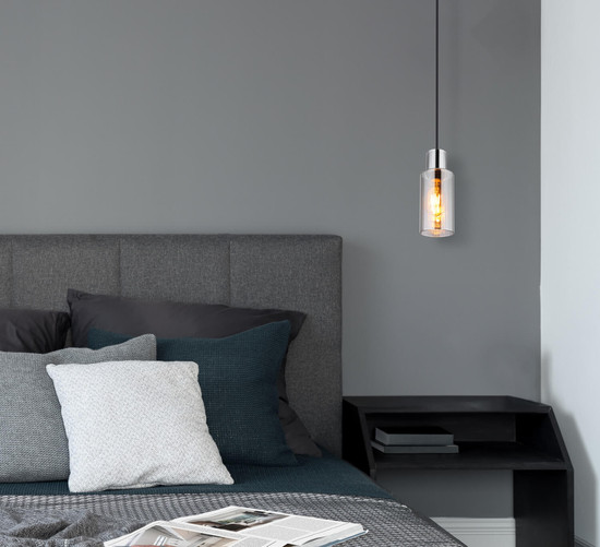 Globo Lidaria E27 Hängeleuchte 25W Schwarz Matt, Metall Ø10cm 15708H