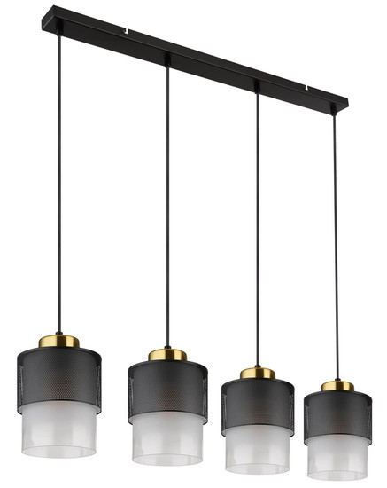 Globo Olga E27 Hängeleuchte 4-fach 60W Schwarz Matt, Metall Ø14cm 15709-4H