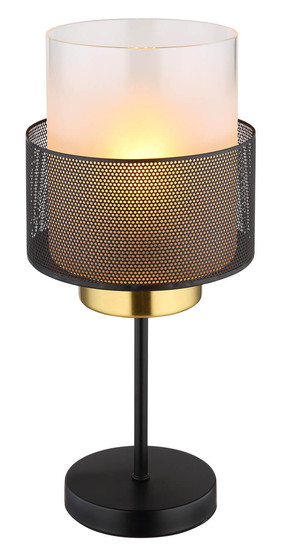 Globo Olga E27 Tischleuchte 60W Schwarz Matt, Metall Ø15cm 15709T