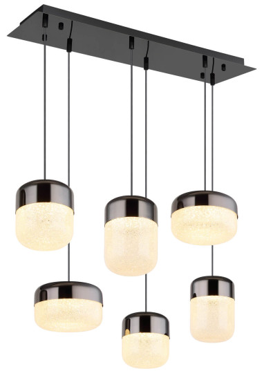 Globo Cristallica LED Hängeleuchte 60W Warmweiß Graphit Matt, Metall 150cm 15721-6