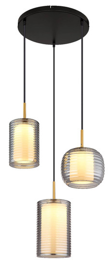 Globo LED Pendelleuchte Lampigna 27W warmweiss Schwarz matt Metall Glas Ø50cm