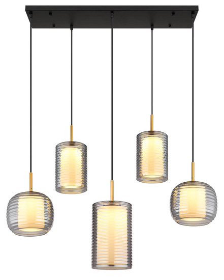 Globo Lampigna LED Hängeleuchte 40W Warmweiß Schwarz Matt, Metall 150cm 15740-5