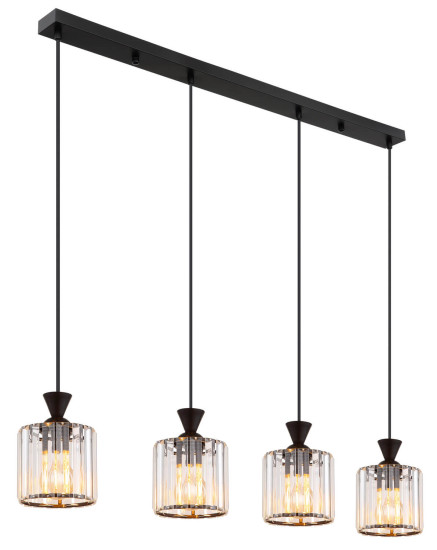 Globo Jordana E27 Hängeleuchte 4-fach 60W Schwarz Matt, Metall Ø13cm 15742-4