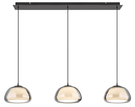 Globo Avila LED Hängeleuchte 35W CCT Schwarz-Chrom, Metall Fernbedienung Nachtlicht Memoryfunktion Ø25cm 15743-3HL