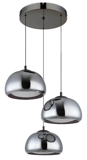 Globo LED Pendelleuchte Avila 35W dimmbar Fernbedienung CCT warm-/tageslichtweiss Schwarz-chrom rauchfarben Metall Glas Ø50cm