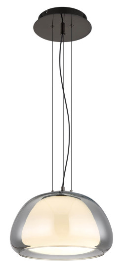 Globo Avila LED Hängeleuchte 24W CCT Schwarz-Chrom, Metall Fernbedienung Nachtlicht Memoryfunktion Ø38cm 15743H1L