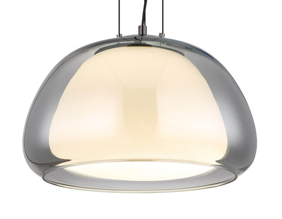 Globo Avila LED Hängeleuchte 24W CCT Schwarz-Chrom, Metall Fernbedienung Nachtlicht Memoryfunktion Ø38cm 15743H1L