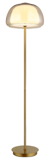 Globo LED Stehleuchte Avila 25W dimmbar Fernbedienung CCT warm-/tageslichtweiss Goldfarben gebürstet amber Metall Glas 150cm