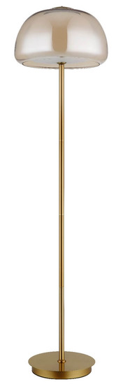 Globo LED Stehleuchte Avila 25W dimmbar Fernbedienung CCT warm-/tageslichtweiss Goldfarben gebürstet amber Metall Glas 150cm