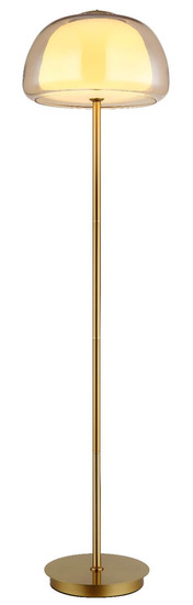 Globo LED Stehleuchte Avila 25W dimmbar Fernbedienung CCT warm-/tageslichtweiss Goldfarben gebürstet amber Metall Glas 150cm