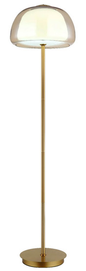 Globo LED Stehleuchte Avila 25W dimmbar Fernbedienung CCT warm-/tageslichtweiss Goldfarben gebürstet amber Metall Glas 150cm