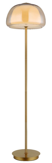 Globo LED Stehleuchte Avila 25W dimmbar Fernbedienung CCT warm-/tageslichtweiss Goldfarben gebürstet amber Metall Glas 150cm