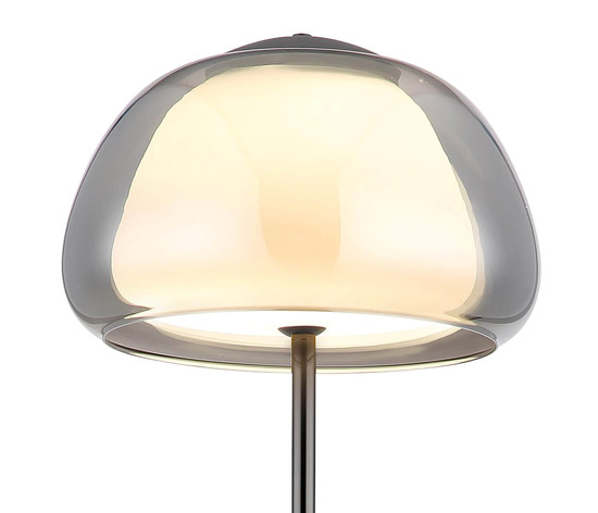 Globo LED Stehleuchte Avila 25W dimmbar Fernbedienung CCT warm-/tageslichtweiss Schwarz-chrom rauchfarben Metall Glas 150cm