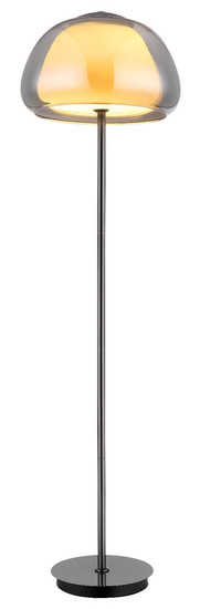 Globo LED Stehleuchte Avila 25W dimmbar Fernbedienung CCT warm-/tageslichtweiss Schwarz-chrom rauchfarben Metall Glas 150cm