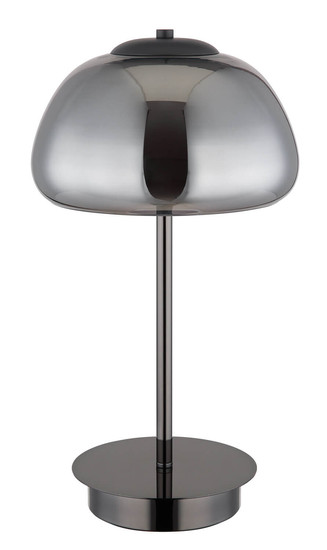 Globo Avila LED Tischleuchte 12W CCT Schwarz-Chrom, Metall Fernbedienung Nachtlicht Memoryfunktion Ø25cm 15743TL