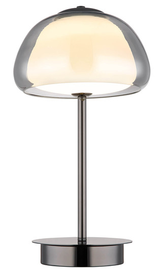 Globo Avila LED Tischleuchte 12W CCT Schwarz-Chrom, Metall Fernbedienung Nachtlicht Memoryfunktion Ø25cm 15743TL