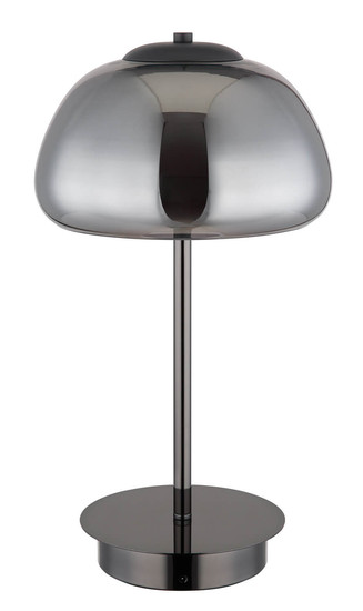 Globo Avila LED Tischleuchte 12W CCT Schwarz-Chrom, Metall Fernbedienung Nachtlicht Memoryfunktion Ø25cm 15743TL