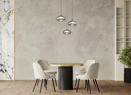 Globo Quintara LED Hängeleuchte 18W Warmweiß Schwarz Matt, Metall Ø20cm 15744-3H