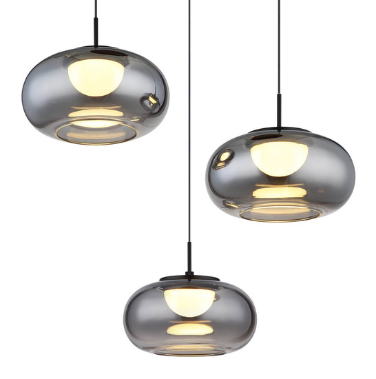 Globo Quintara LED Hängeleuchte 18W Warmweiß Schwarz Matt, Metall Ø20cm 15744-3H