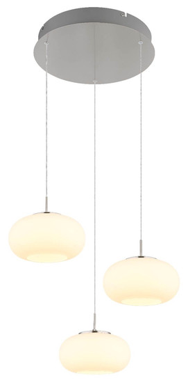 Globo LED Pendelleuchte Quintara 18W warmweiss Nickel matt Metall Glas Ø49cm