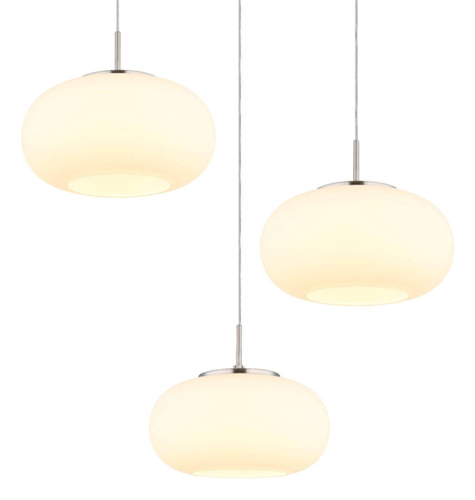 Globo LED Pendelleuchte Quintara 18W warmweiss Nickel matt Metall Glas Ø49cm