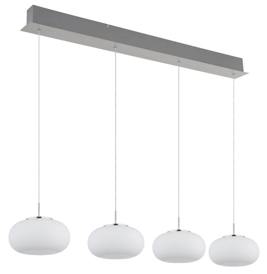 Globo LED Pendelleuchte Quintara 24W warmweiss Nickel matt Metall Glas 150x110cm