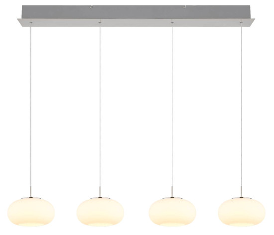 Globo LED Pendelleuchte Quintara 24W warmweiss Nickel matt Metall Glas 150x110cm