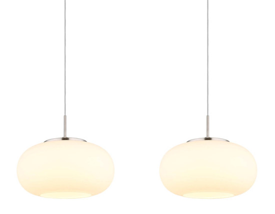 Globo LED Pendelleuchte Quintara 24W warmweiss Nickel matt Metall Glas 150x110cm
