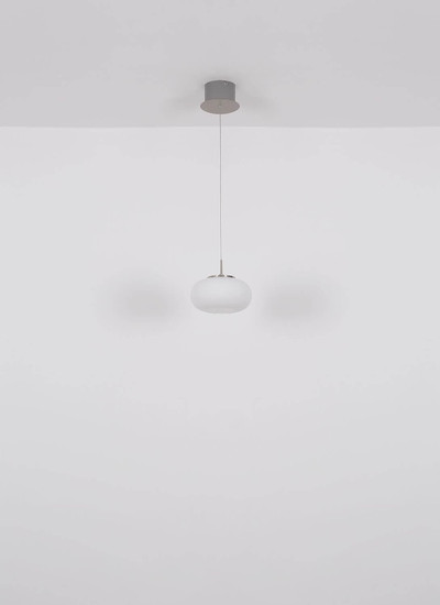 Globo LED Pendelleuchte Quintara 24W warmweiss Nickel matt Metall Glas 150x110cm