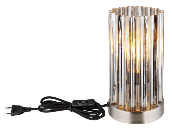 Globo Cayden E27 Tischleuchte 40W Nickel Matt, Metall Ø11,5cm 15747T