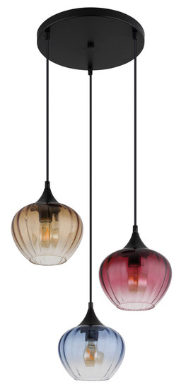 Globo Sander E27 Hängeleuchte 3-fach 60W Schwarz Matt, Metall Ø18cm 15748-3HR